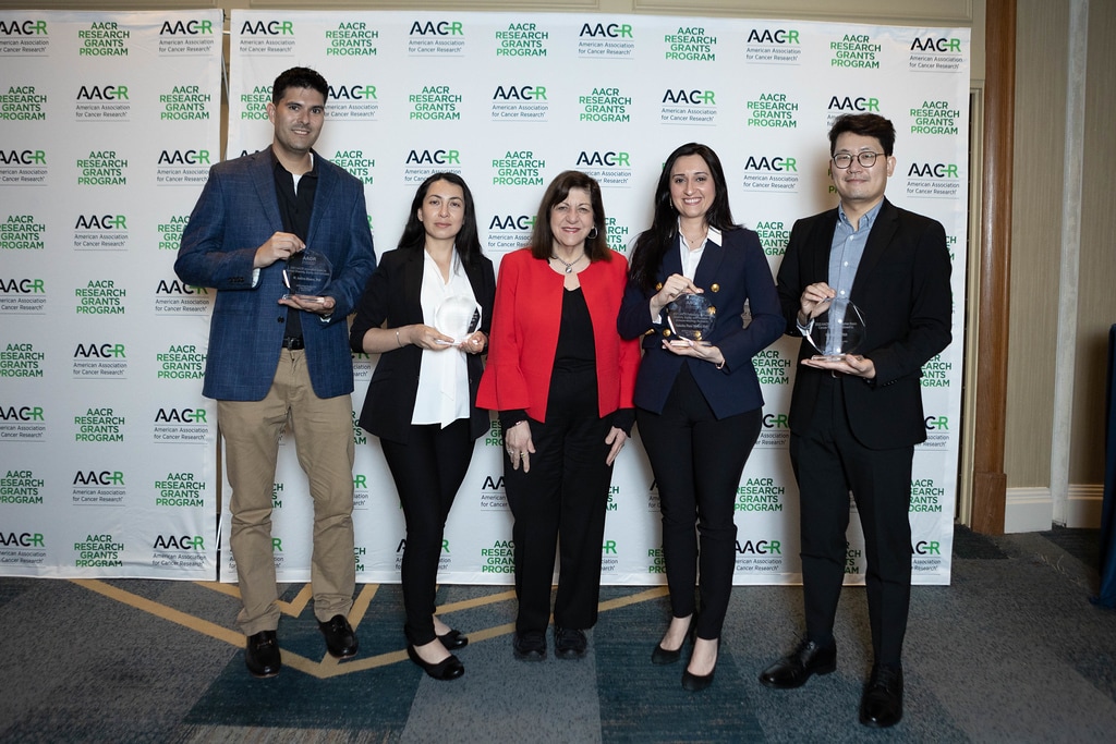 AACR CEO Margaret Foti with the 2022 recipients of the AACR Career Development Award to Further Diversity, Equity, and Inclusion in Cancer Research
